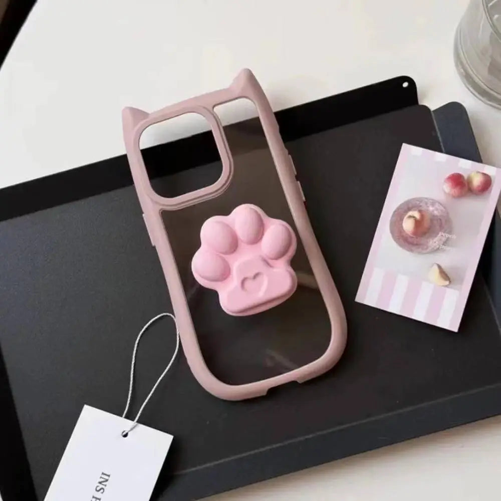 Cat Ear Case With Bow Pop Socket