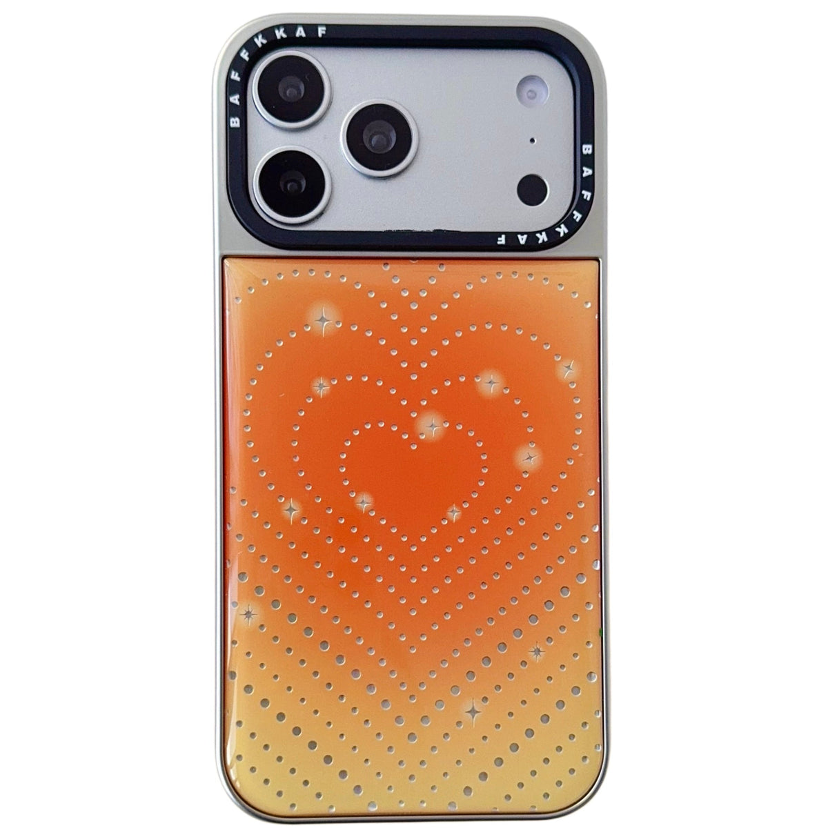 Orange Ombre Heart iPhone Case with Stud Design | Statement Phone Cover