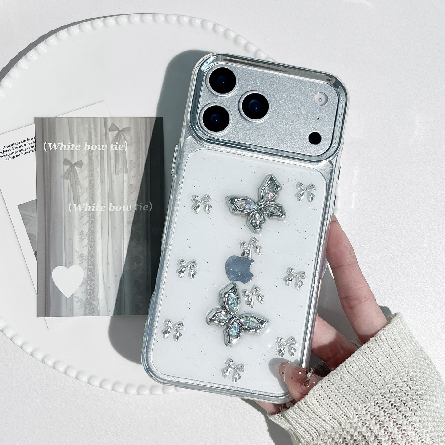 Crystal Butterfly 3D Protective Case – Cute Transparent Cover with Shiny Appearance