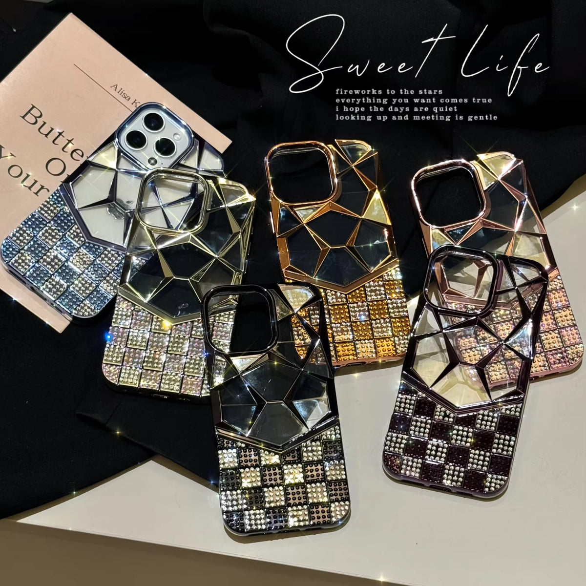 Premium Mirror Diamond Phone Case – Elegant Protective Cover in 6 Colors