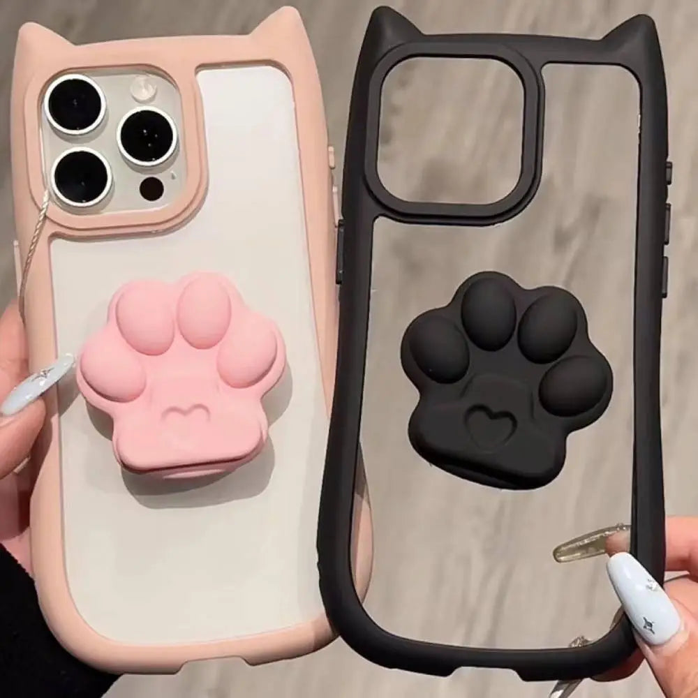 Cat Ear Case With Bow Pop Socket