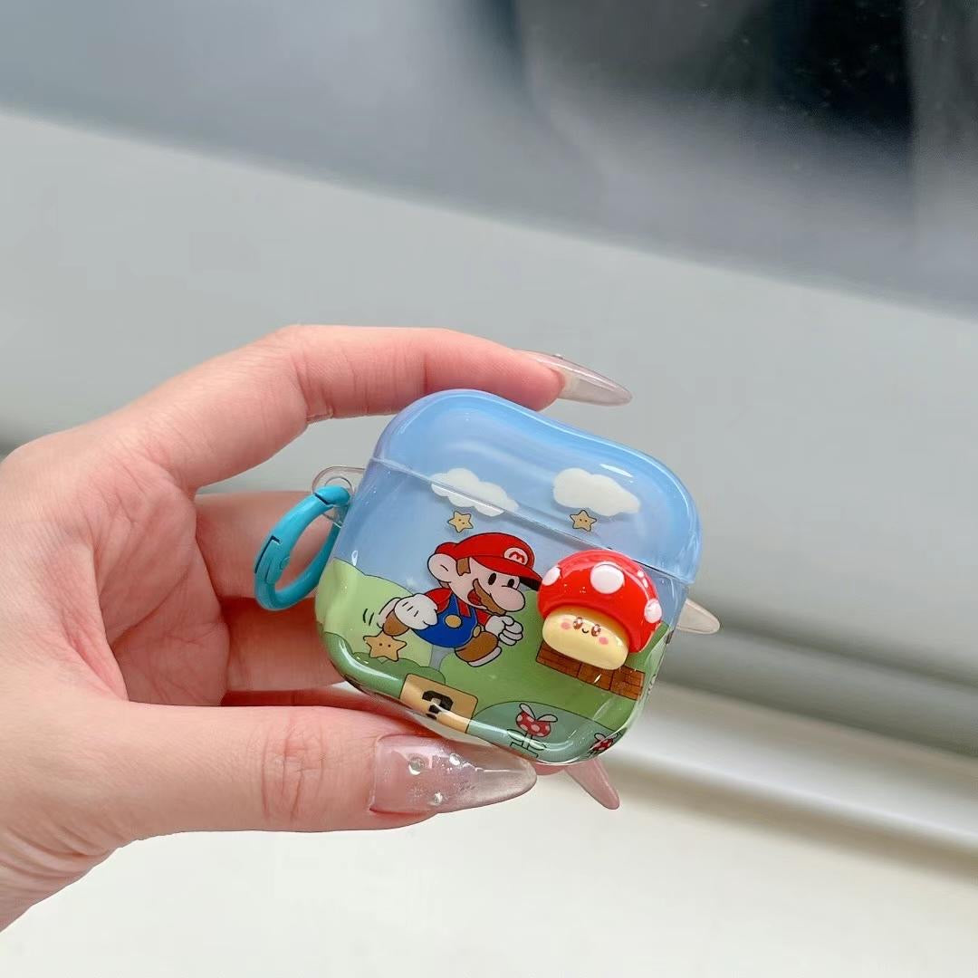 Super Mario Adventure AirPods Case with a blue ring