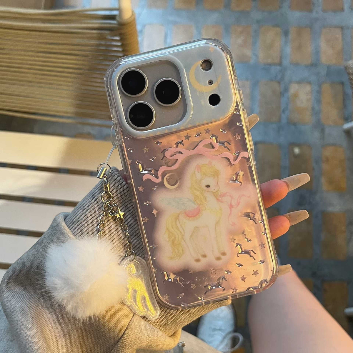 Cute Unicorn iPhone Case with Soft Charm – Clear Protective Cover