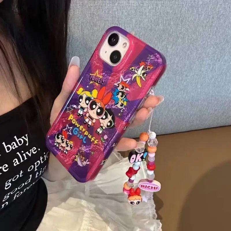 Powerpuff girls 3d wave case with unique charm