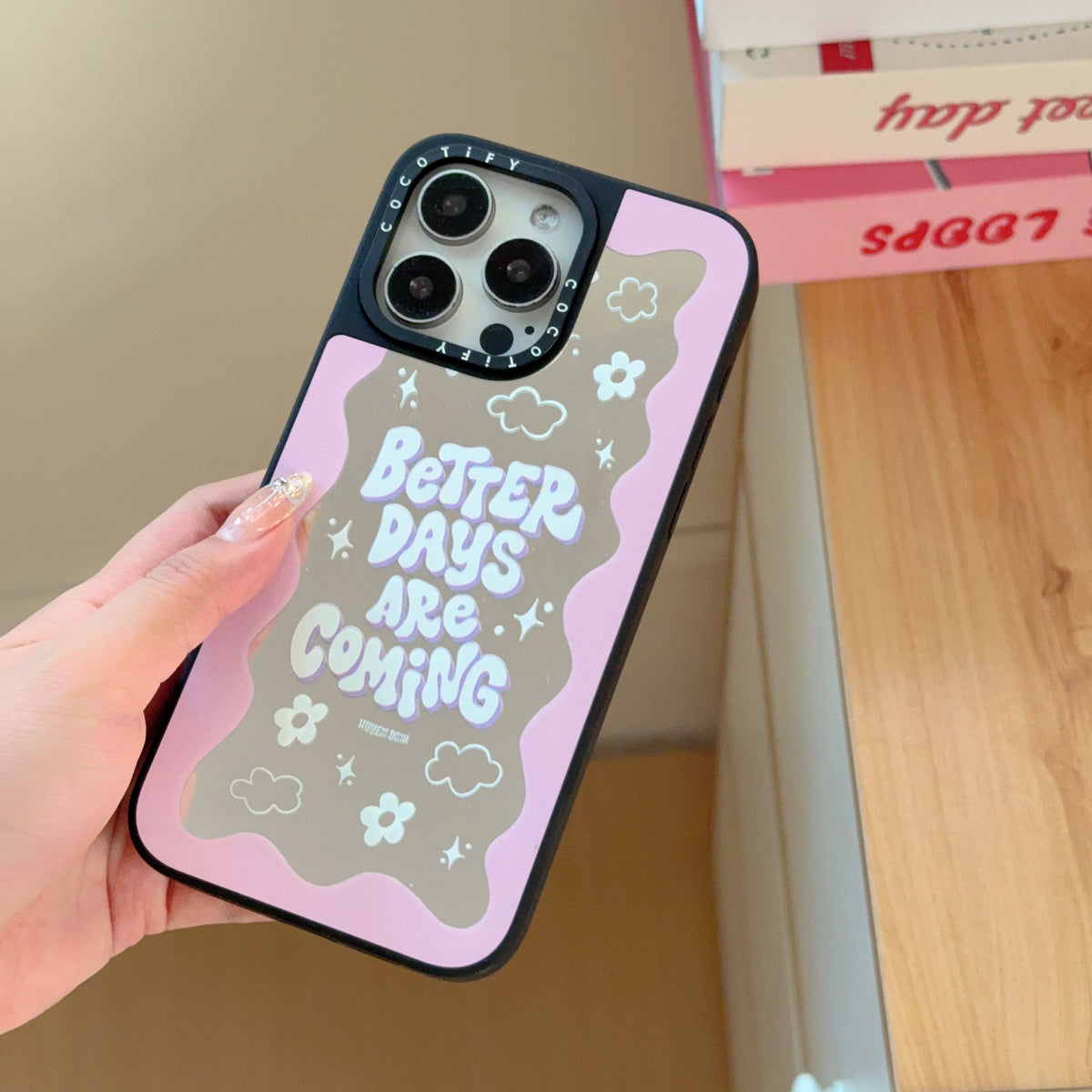 Pastel Wavy "Better Days Are Coming" Phone Case 🌸☁️
