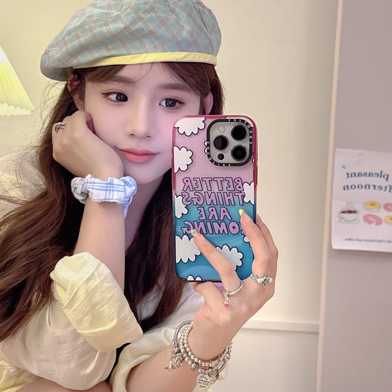 Better Things Are Coming Gradient Cloud Phone Case – Cute Aesthetic Protective Cover