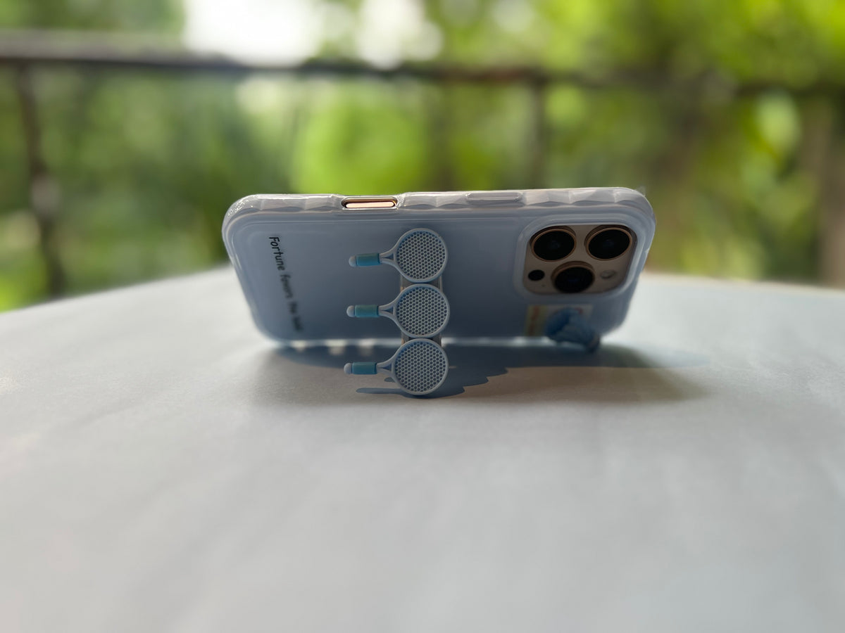 Blue badminton Vibes Case – “Fortune Favors the Bold” 💙