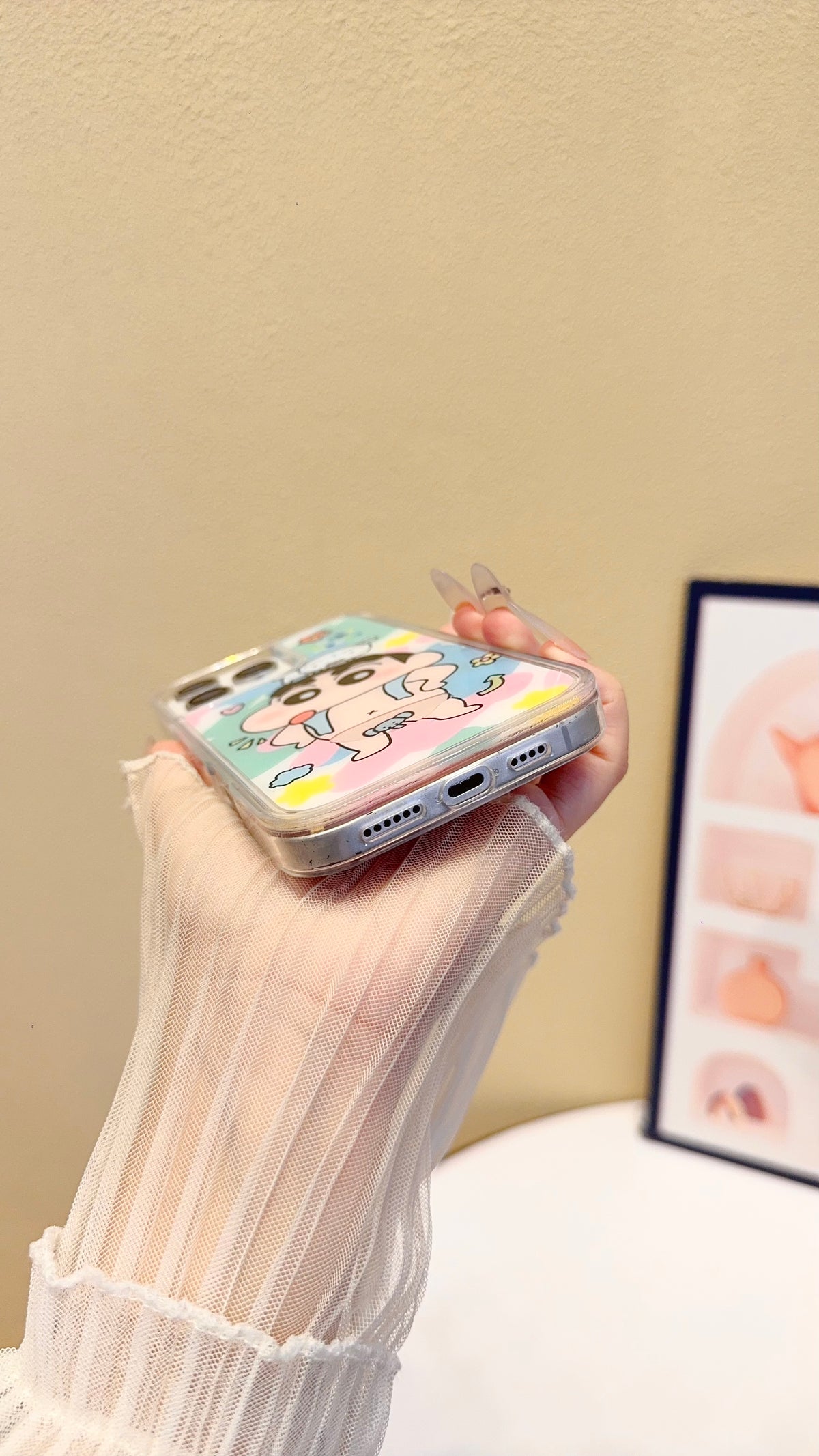 Playful upside down pocket magical Case – Clear Protective Cover with Pastel Aesthetic