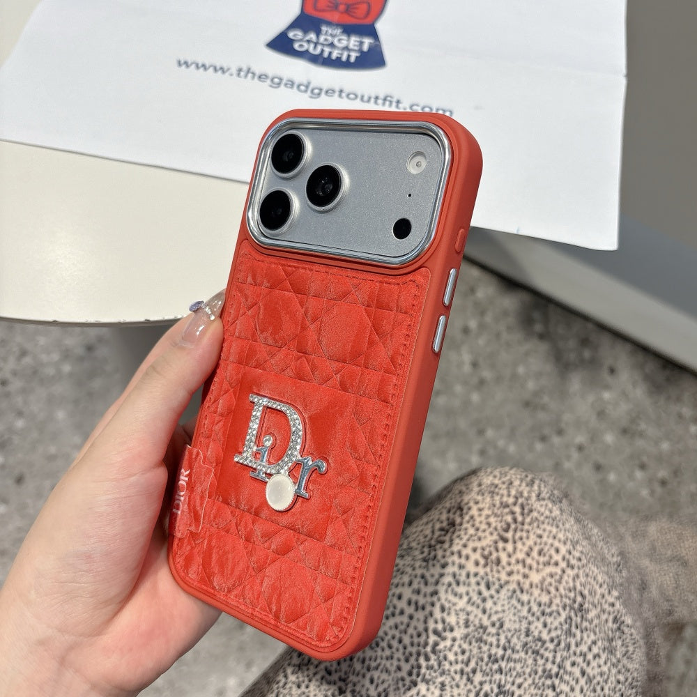 Red Quilted Camera Ring Case with Glossy Finish