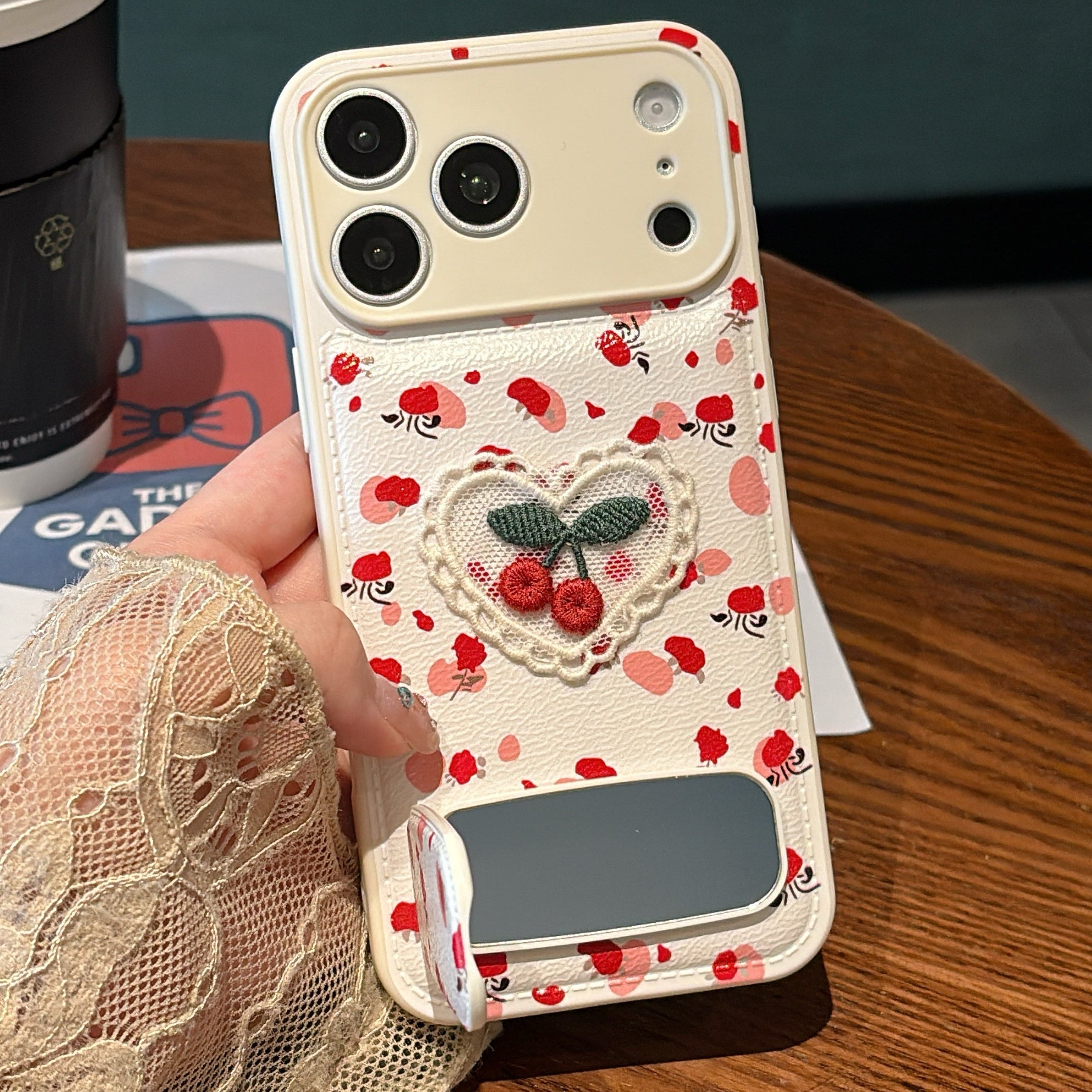 Cute Cherry Phone Case with Stand  Stylish Protective iPhone Cover