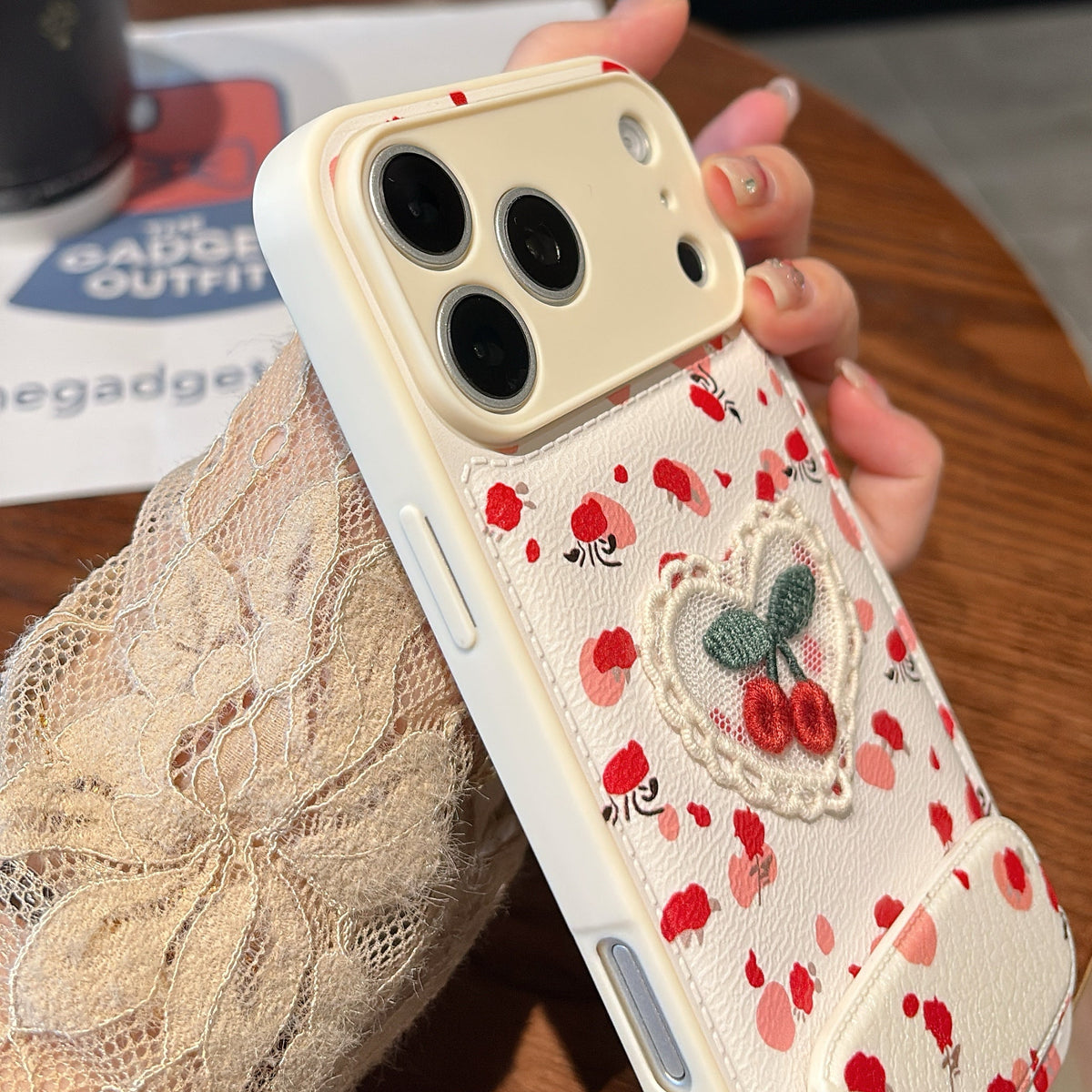 Cute Cherry Phone Case with Stand – Stylish Protective iPhone Cover