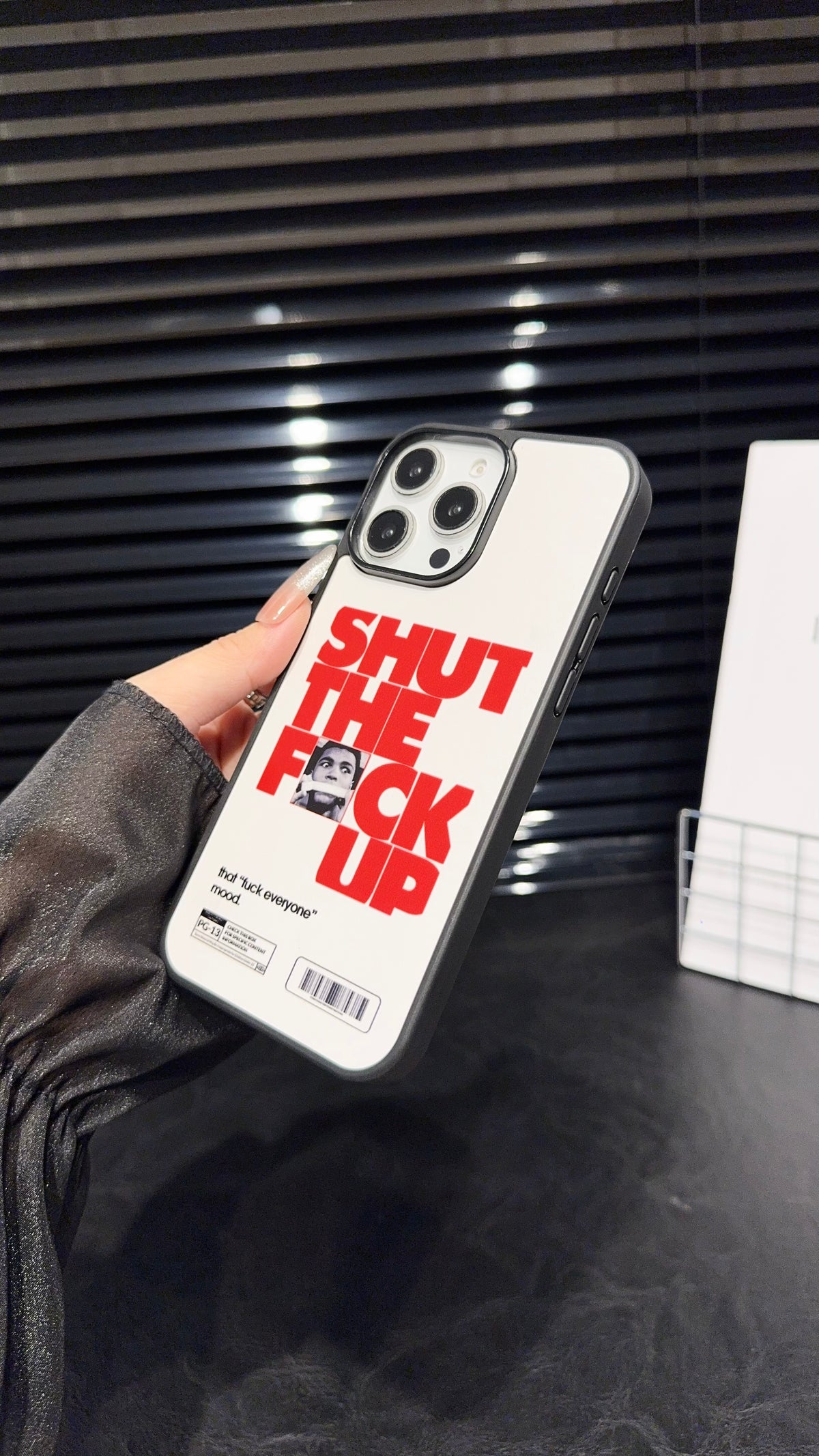 Bold “Shut The F*ck Up” Graphic iPhone Case – Trendy Minimalist Protective Cover