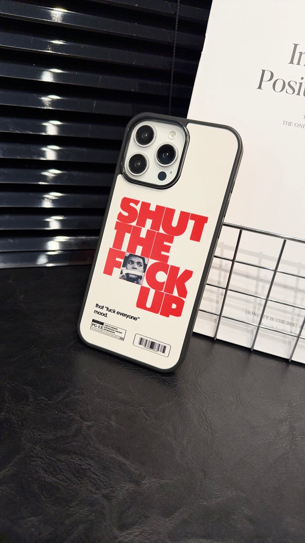 Bold “Shut The F*ck Up” Graphic iPhone Case – Trendy Minimalist Protective Cover