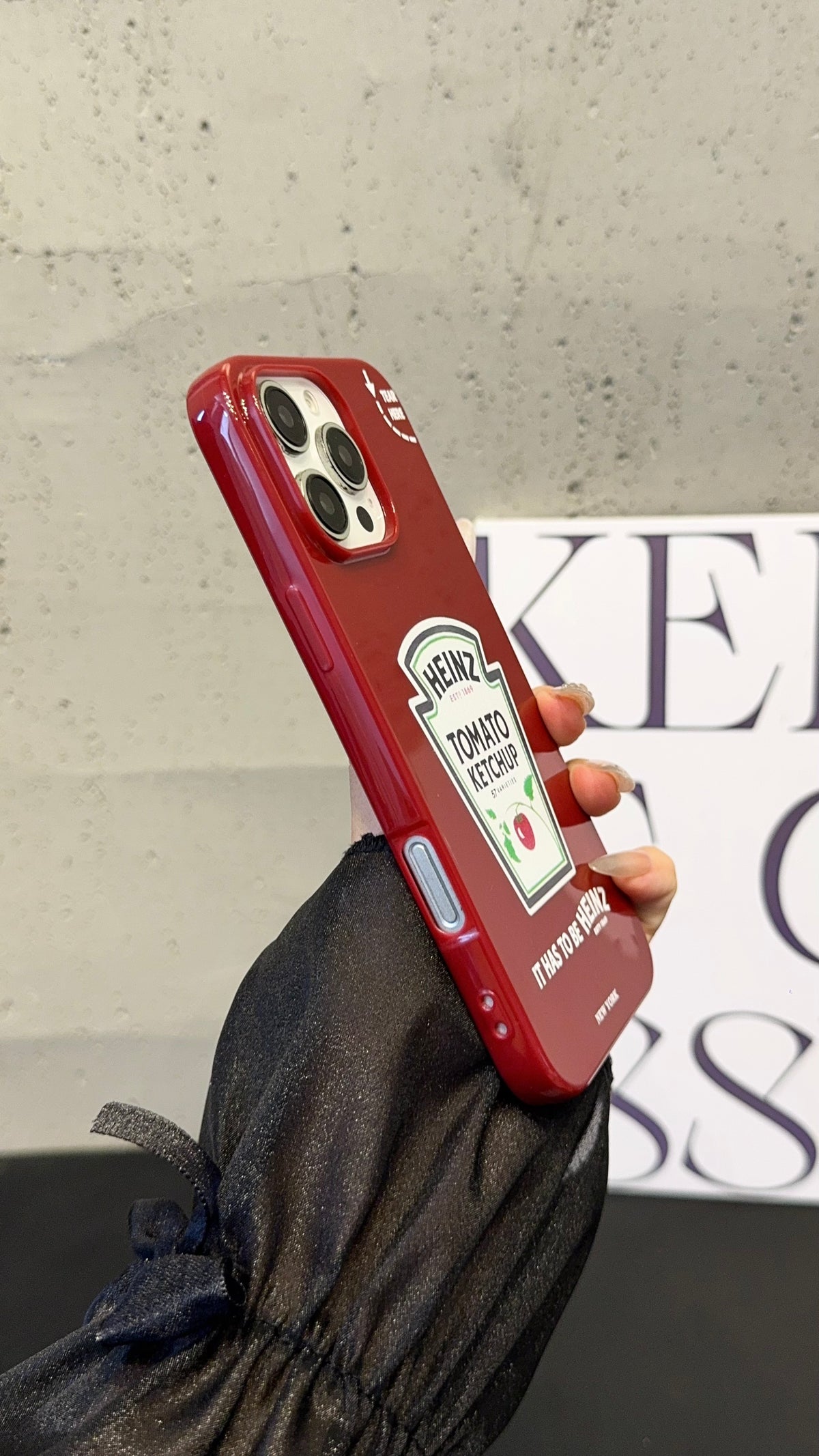 Red Glossy Ketchup Bottle iPhone Case – Fun & Trendy Food-Inspired Protective Cover