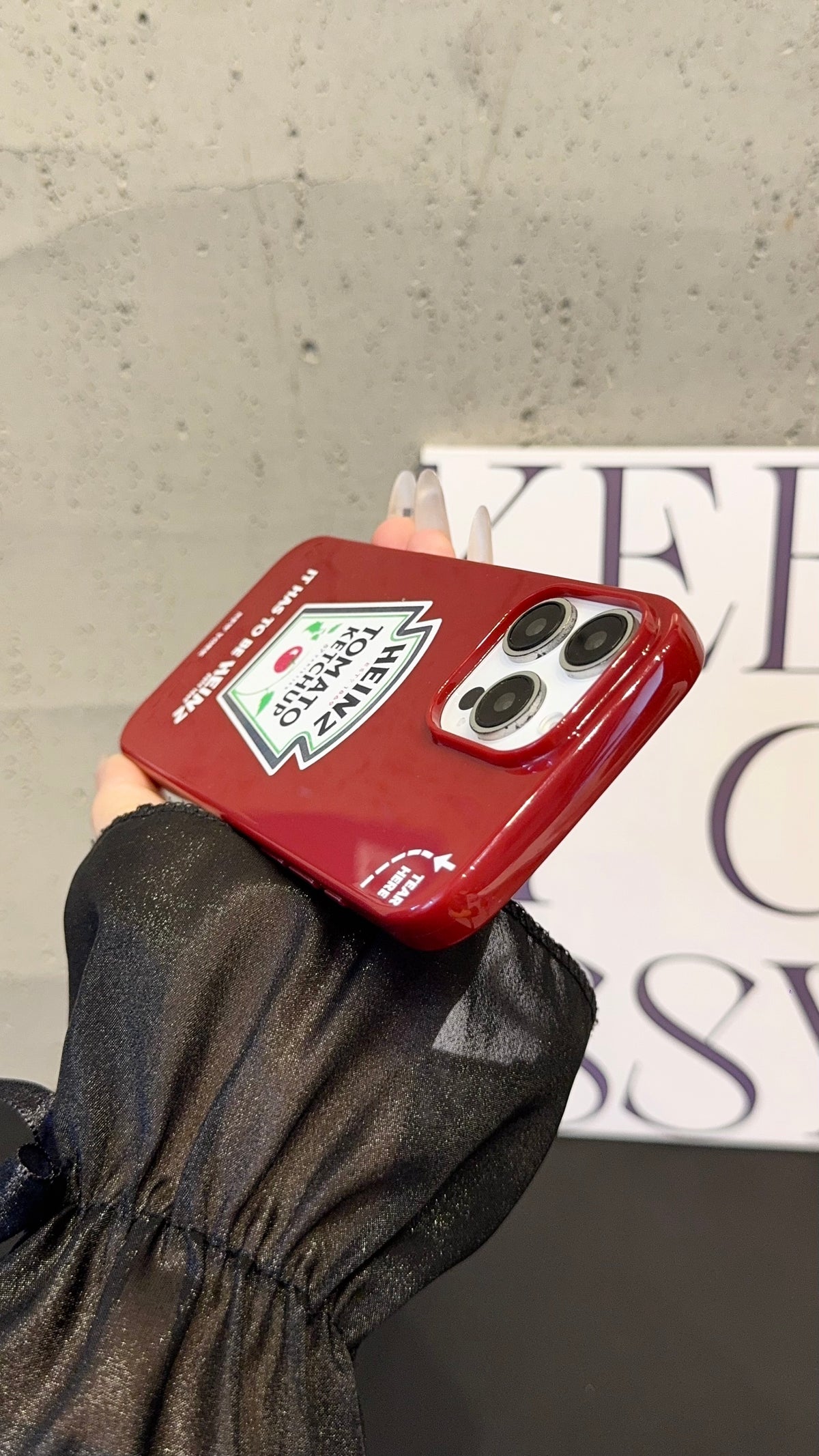 Red Glossy Ketchup Bottle iPhone Case – Fun & Trendy Food-Inspired Protective Cover