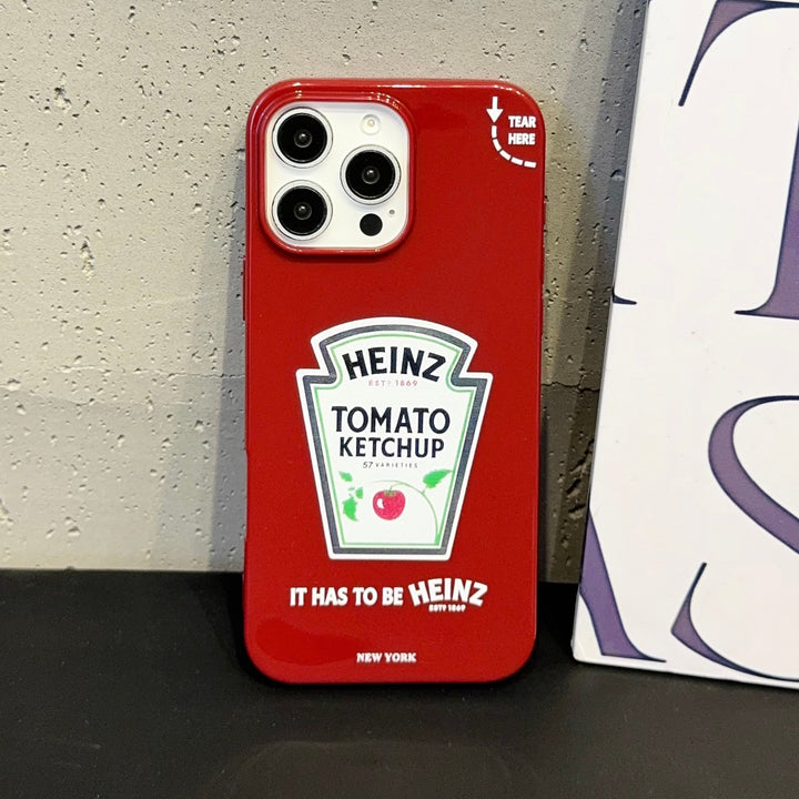 Red Glossy Ketchup Bottle iPhone Case – Fun & Trendy Food-Inspired Protective Cover