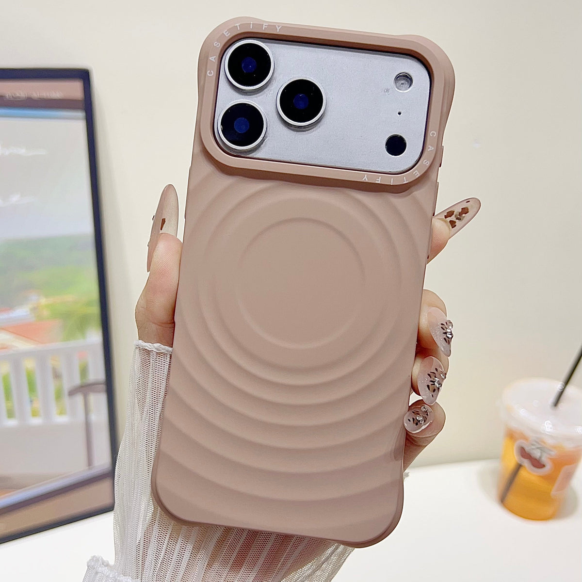 Wave Pattern MagSafe iPhone Case – Chic Minimal Design with Camera Protection