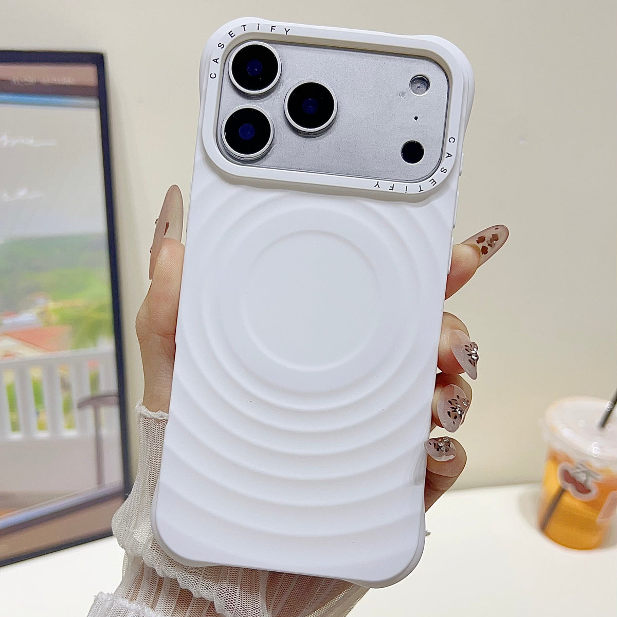 Wave Pattern MagSafe iPhone Case – Chic Minimal Design with Camera Protection