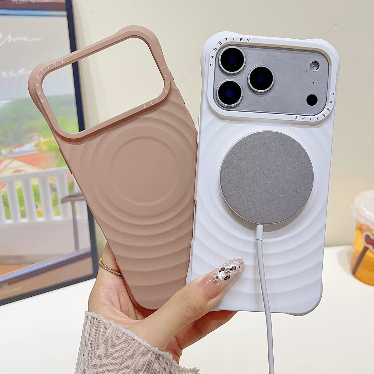 Wave Pattern MagSafe iPhone Case – Chic Minimal Design with Camera Protection