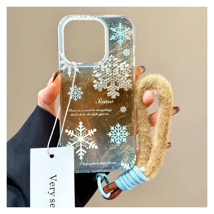 FrostGlow Snowflake with snow spinner and Fuzzy Loop Strap