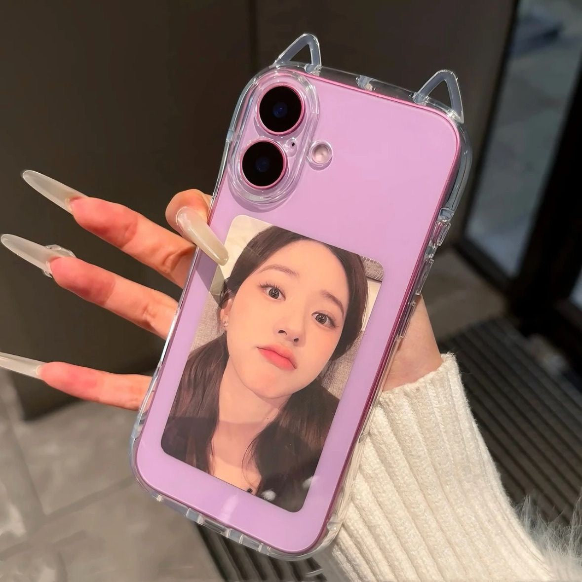 K- Pop Cat-Ear transparent iPhone Case