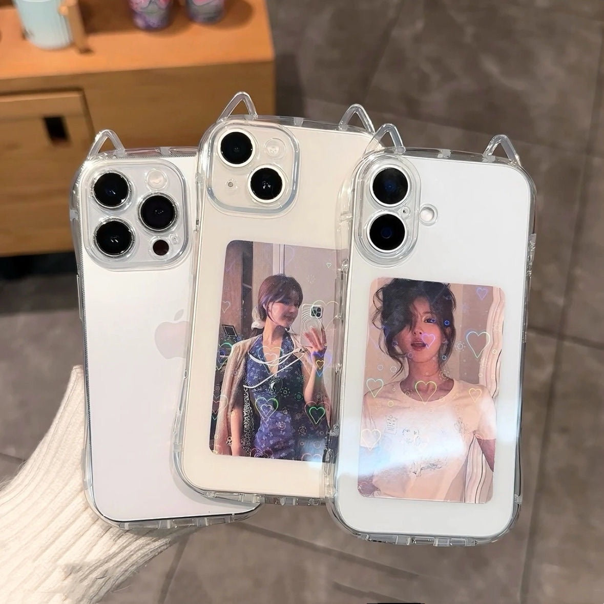 K- Pop Cat-Ear transparent iPhone Case