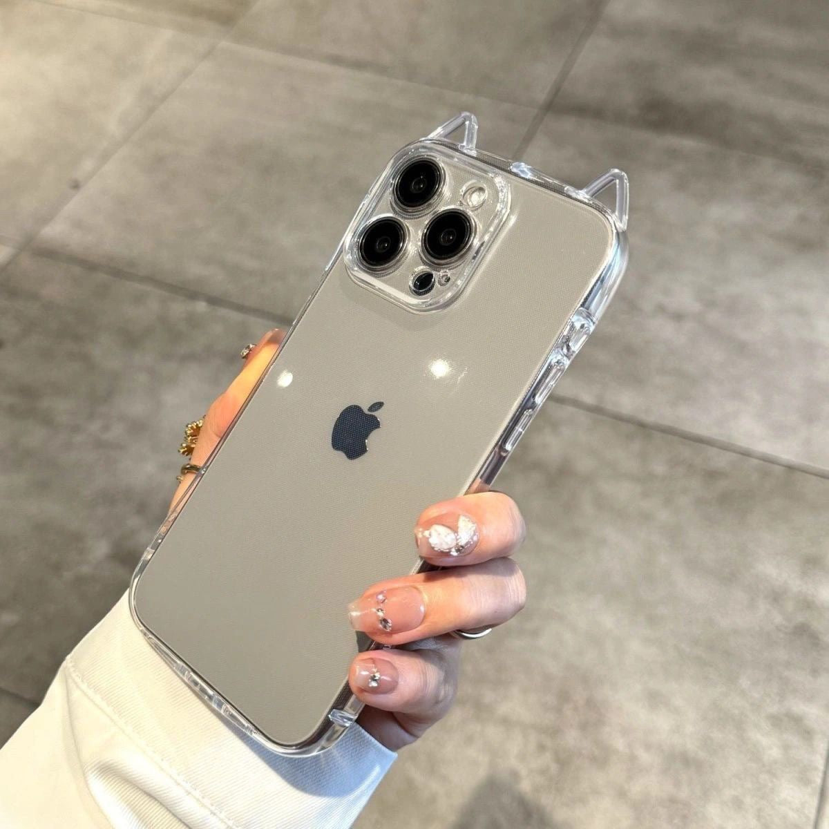 K- Pop Cat-Ear transparent iPhone Case