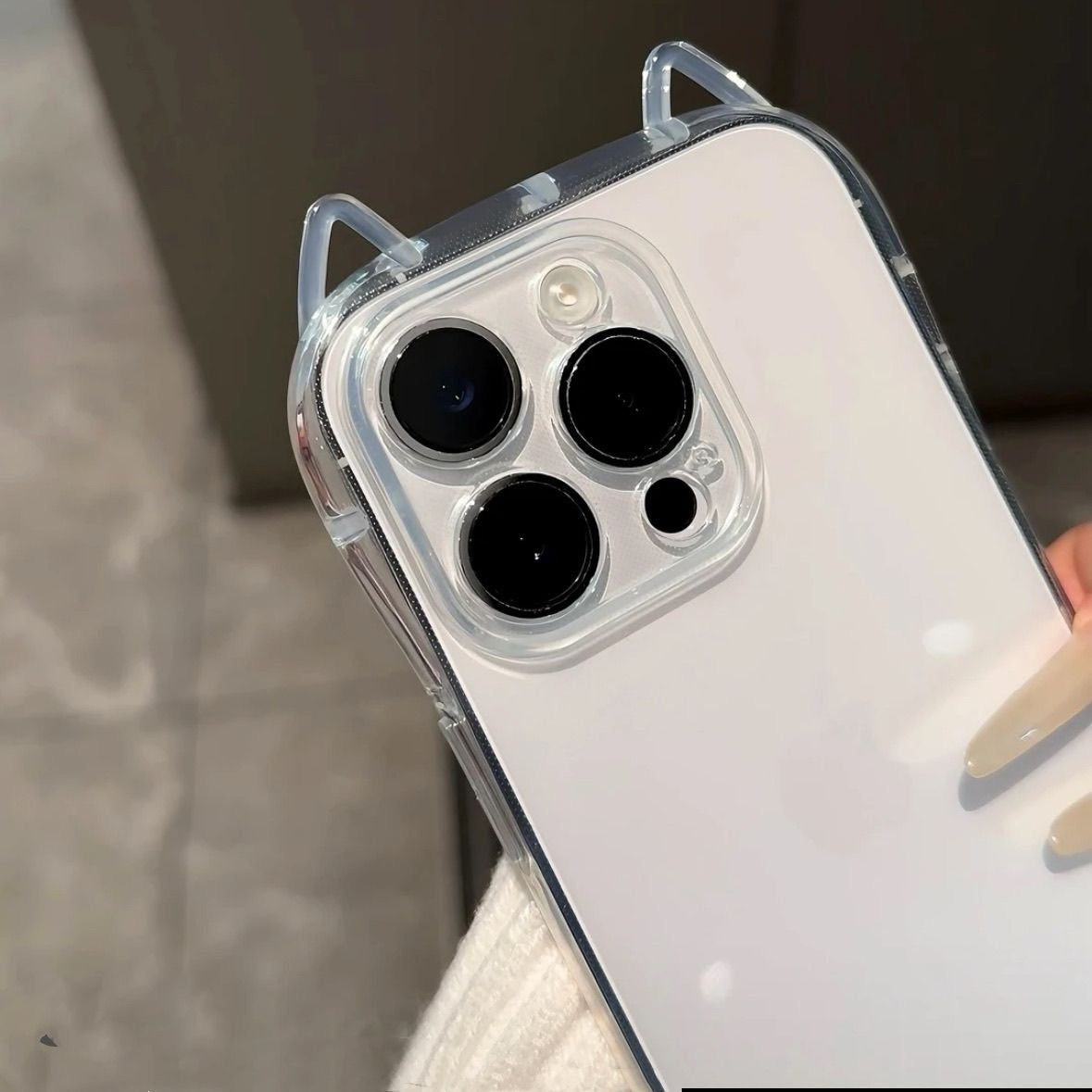 K- Pop Cat-Ear transparent iPhone Case