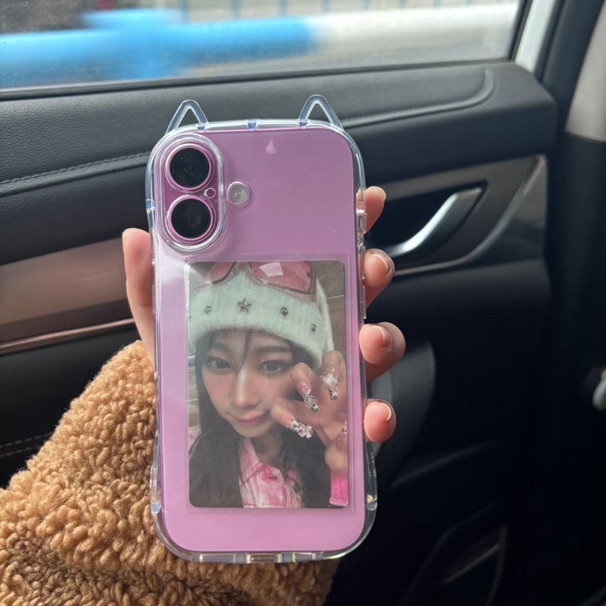 K- Pop Cat-Ear transparent iPhone Case