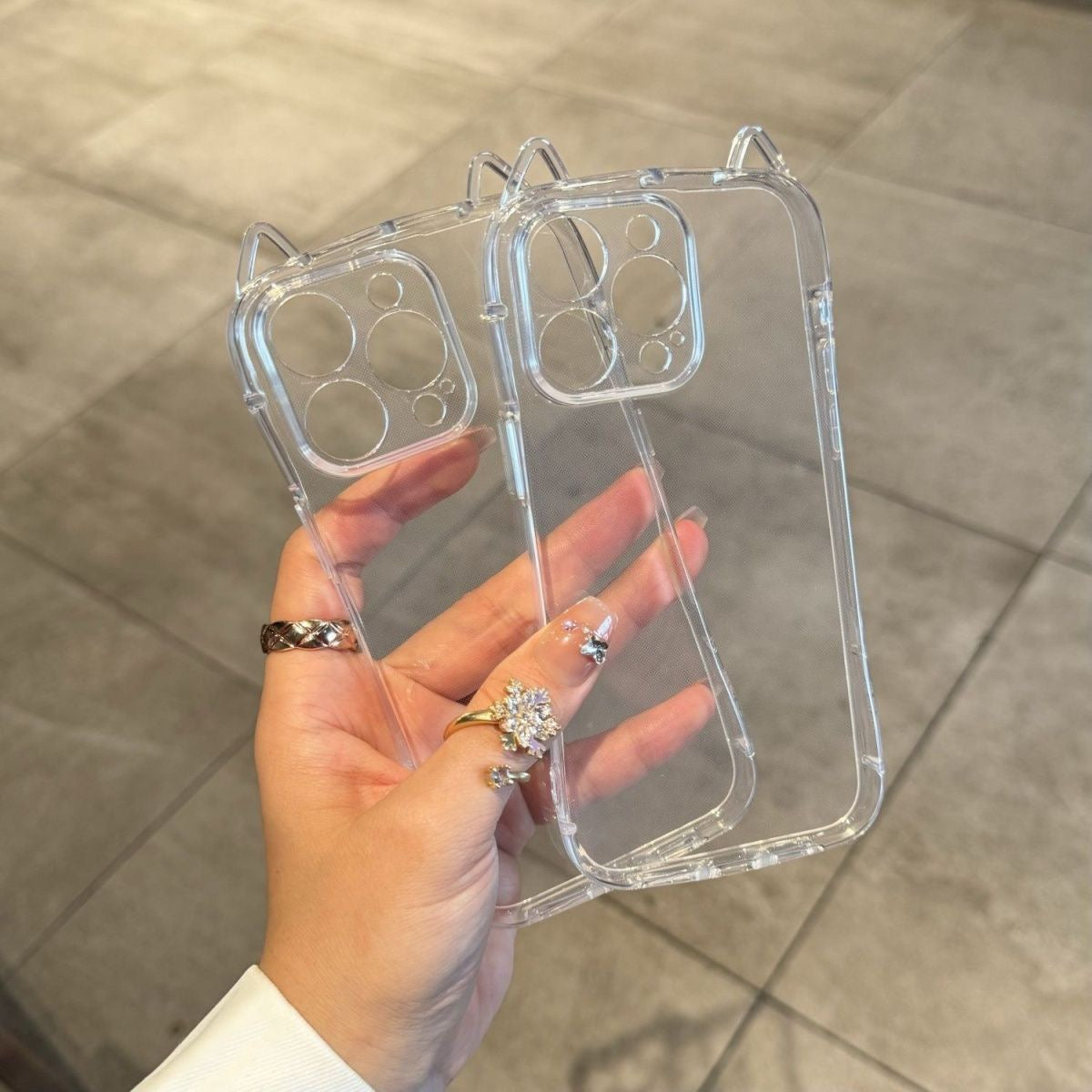 K- Pop Cat-Ear transparent iPhone Case