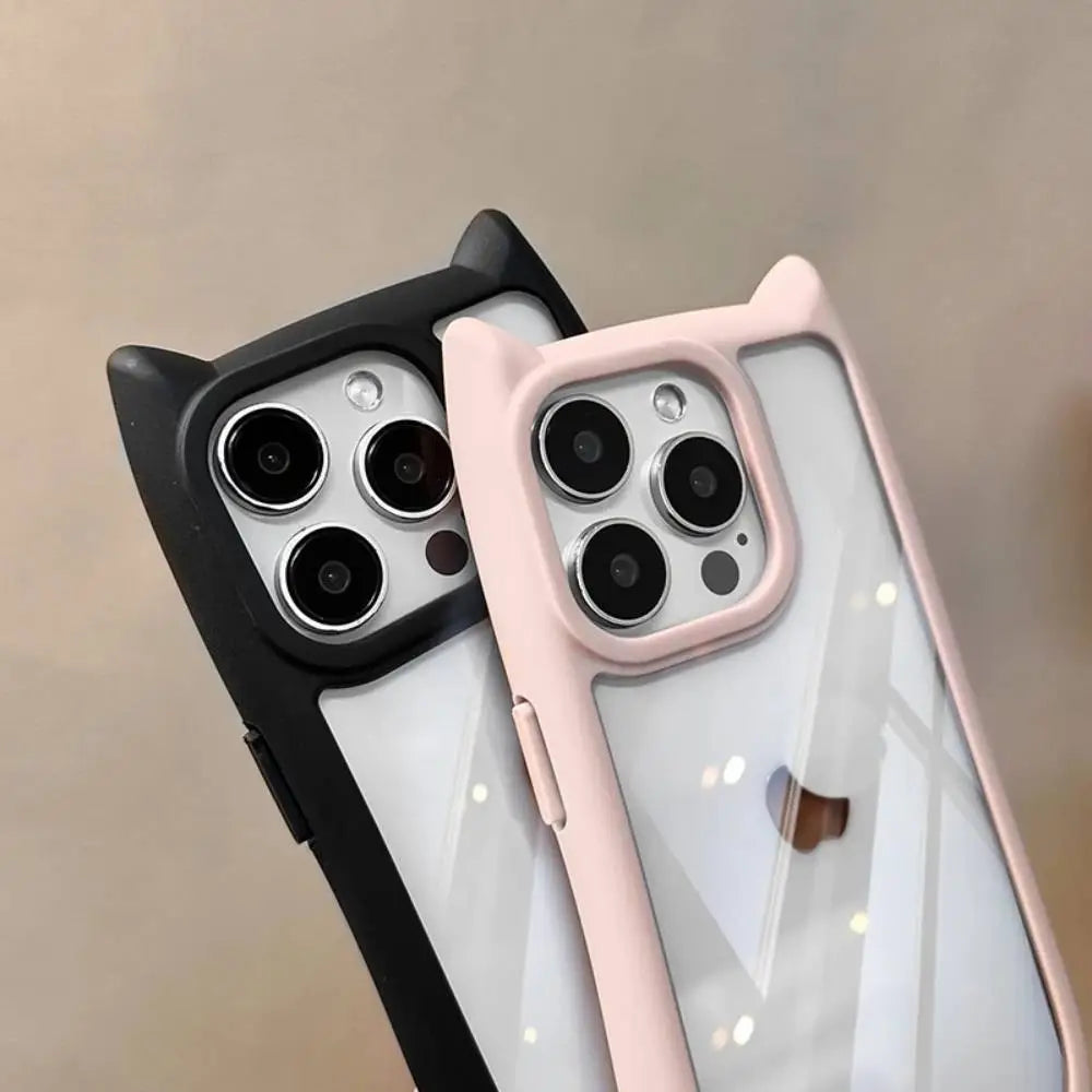 Cat Ear Case With Bow Pop Socket