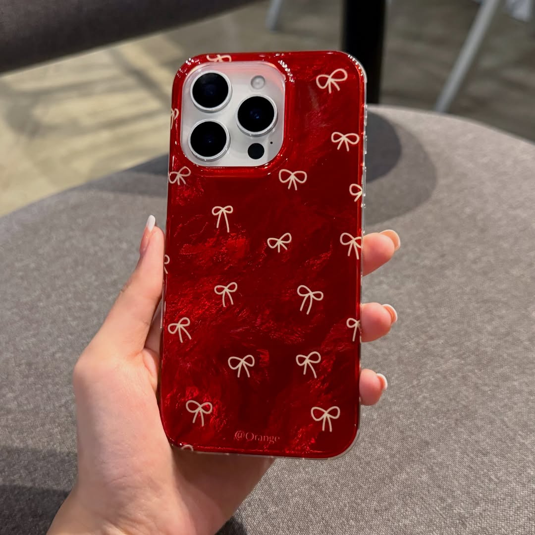 Cherry Red Glossy Bow Case