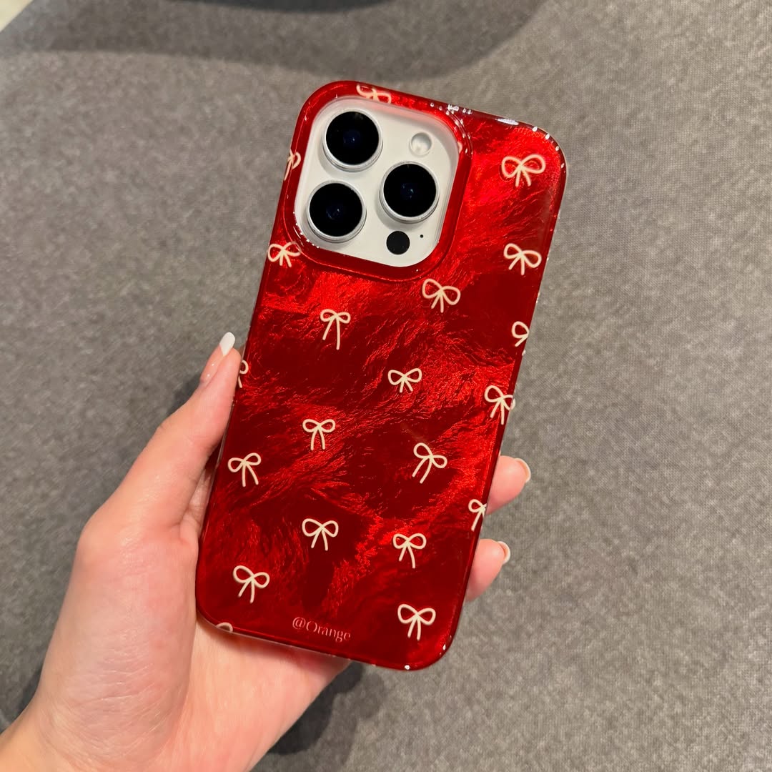Cherry Red Glossy Bow Case