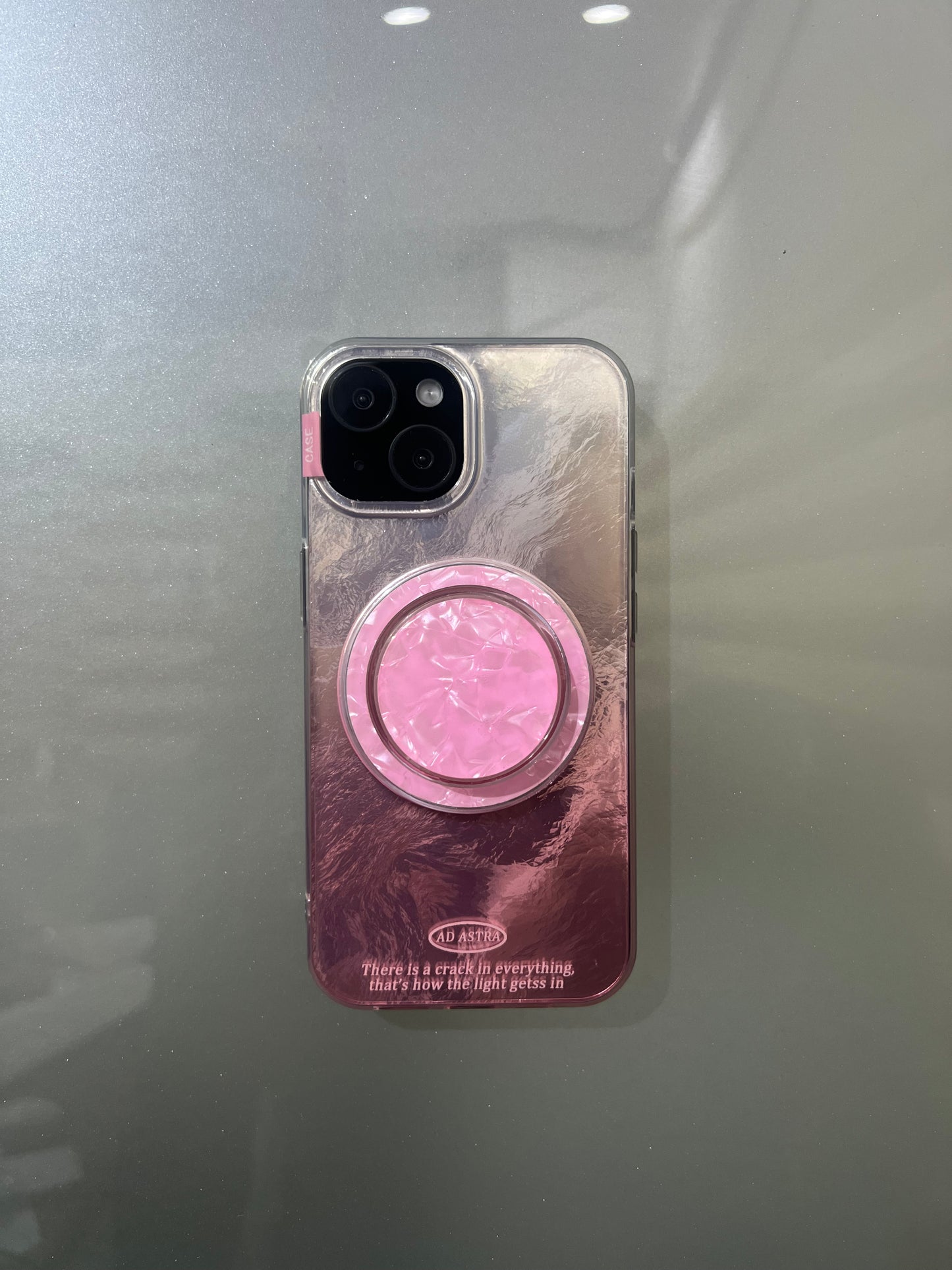 Pink Frost Luxe case with magnetic Grip Case