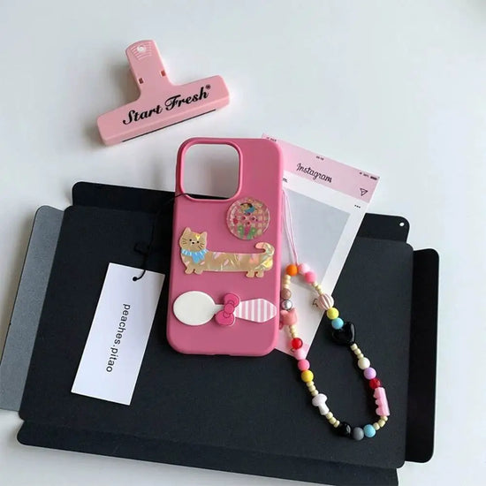 Puppy Pals Phone Case With Cute Pendant Charm