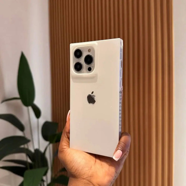 White Minimalist 3D Rectangular Case