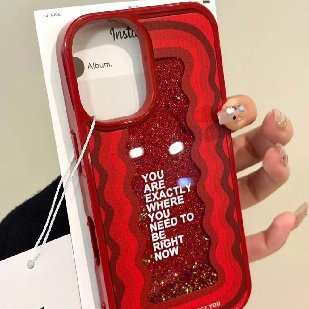 Red Radiance Liquid Glitter Case