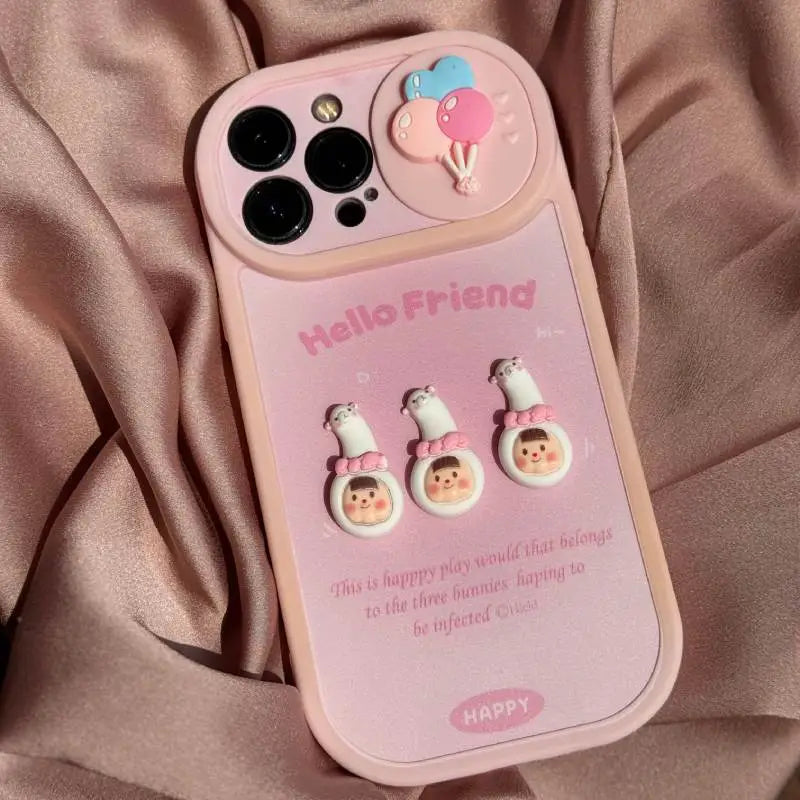 Hello Friend Bunny Balloon Camera Slider Case