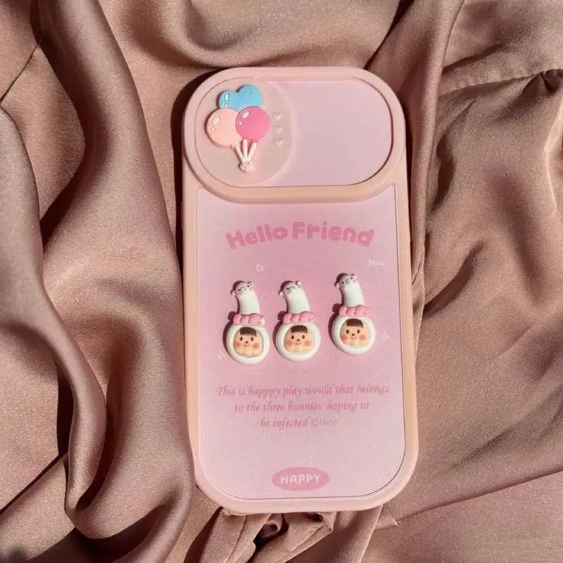 Hello Friend Bunny Balloon Camera Slider Case