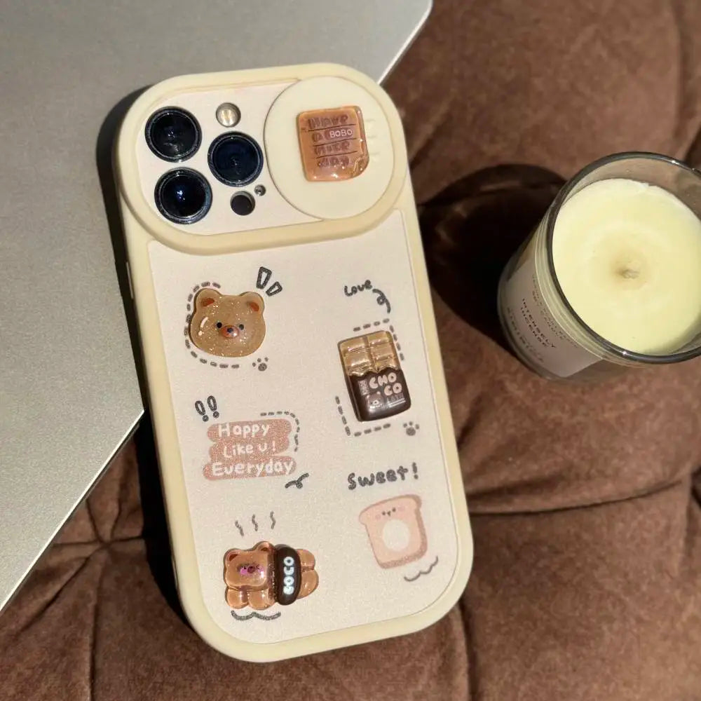 Choco Bear Delight Camera Slider iPhone Case