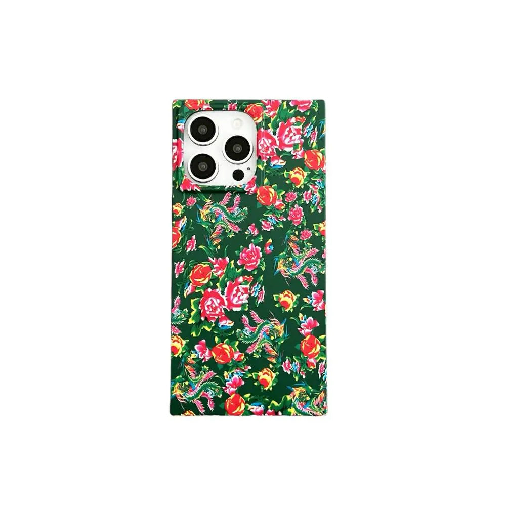 Rectangular Shape 3D Cherry Blossms Case