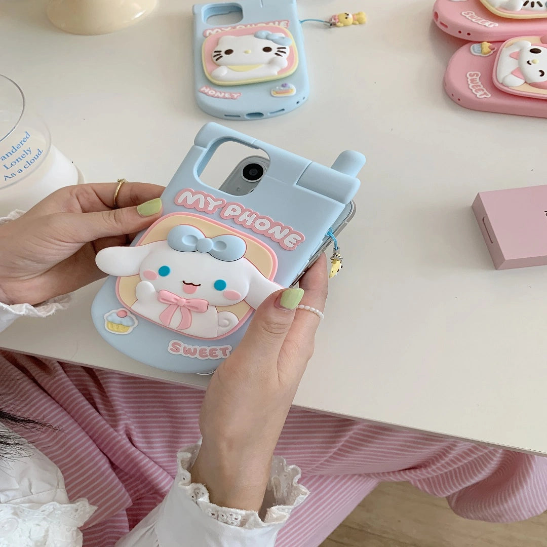 Kawaii Characters 3D Phone Cases with Stand and Mirror