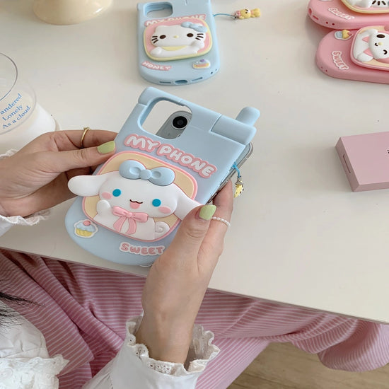 Kawaii Characters 3D Phone Cases with Stand and Mirror