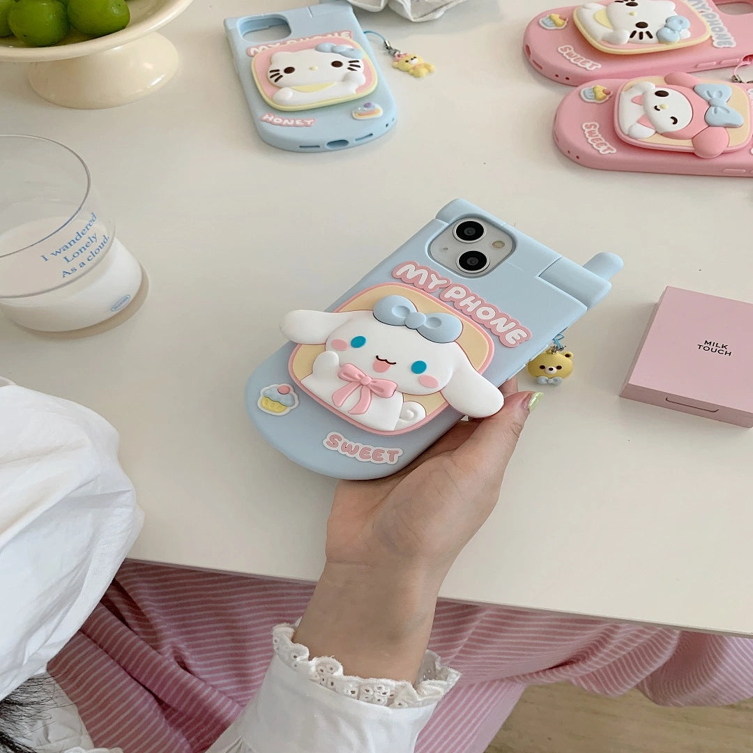 Kawaii Characters 3D Phone Cases with Stand and Mirror