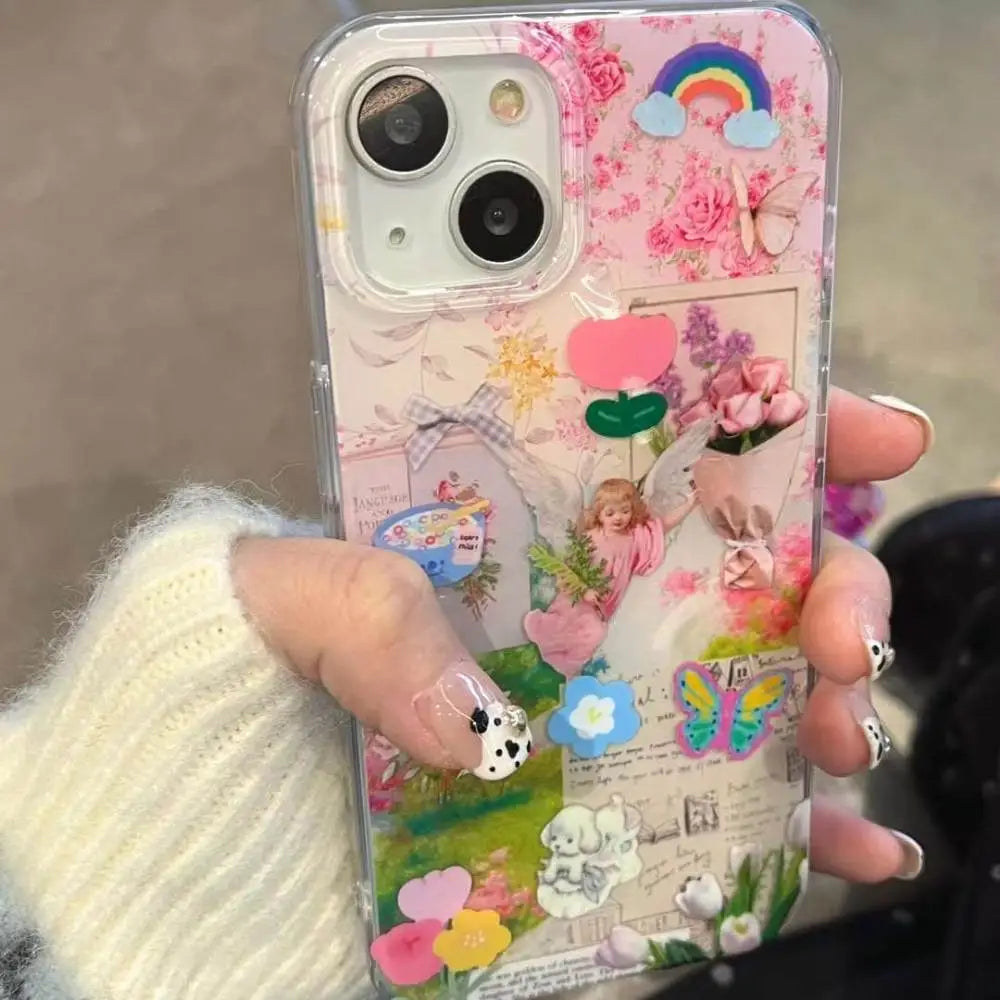 Dreamy Fairycore iPhone Case with Beaded Charm