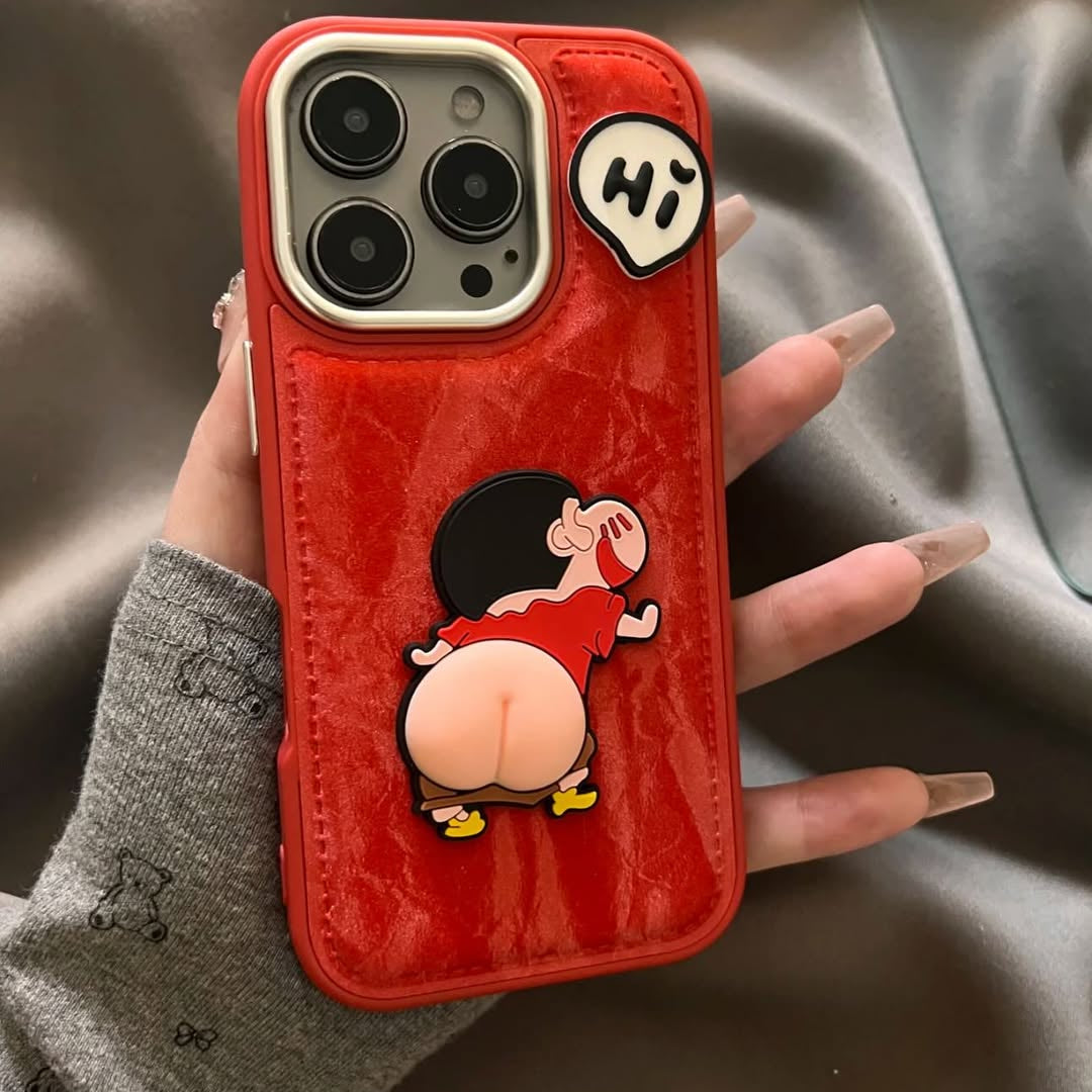 Funny Cartoon Booty Pop Phone Case – Red Edition