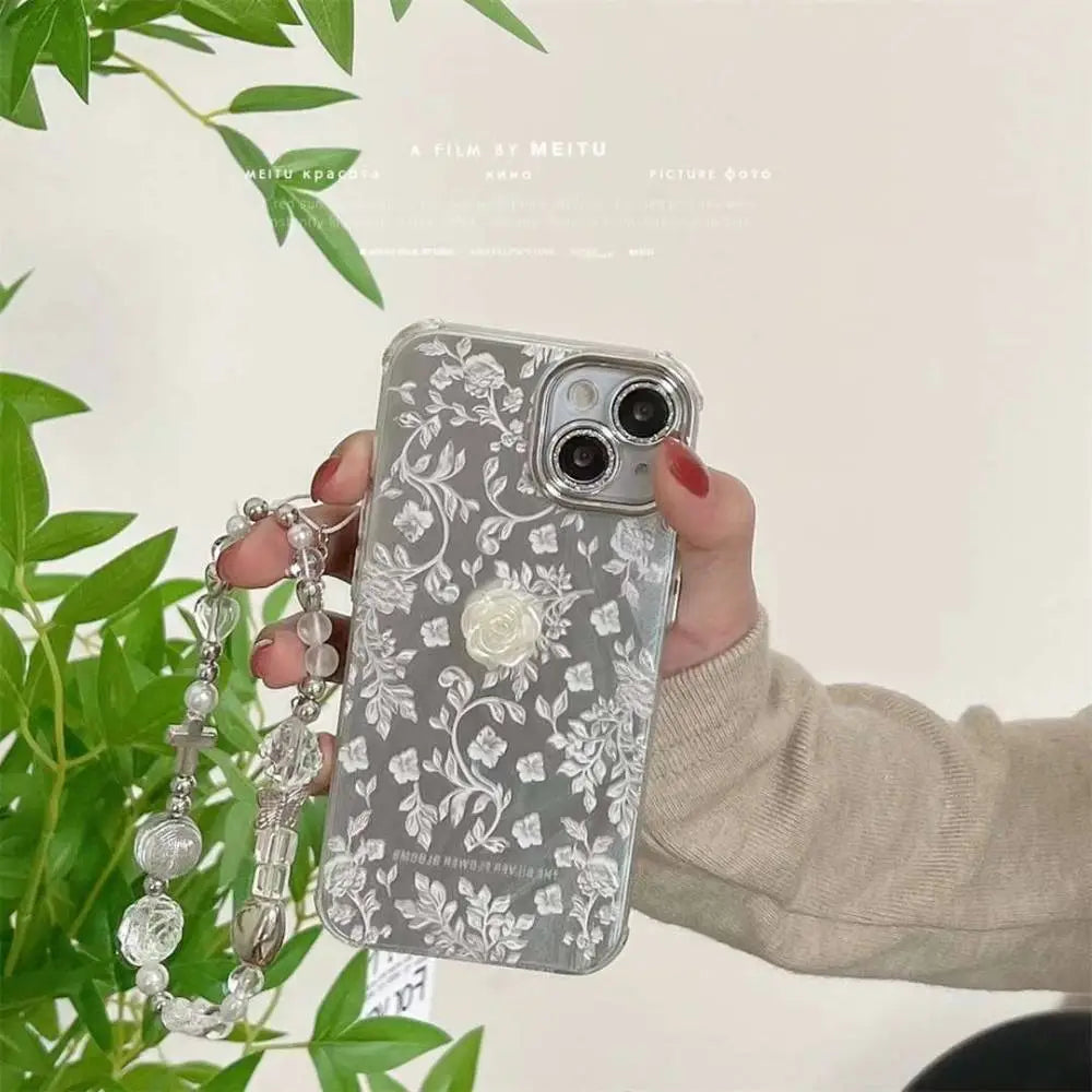 Elegant Flora Beaded Case with Pendant Charm