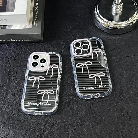 Monochrome Grace Bow mirror Case