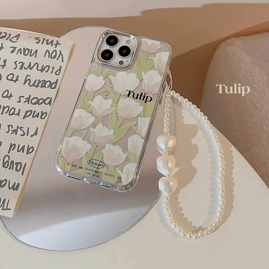 Tulip Mirror Case With Pendant Charm