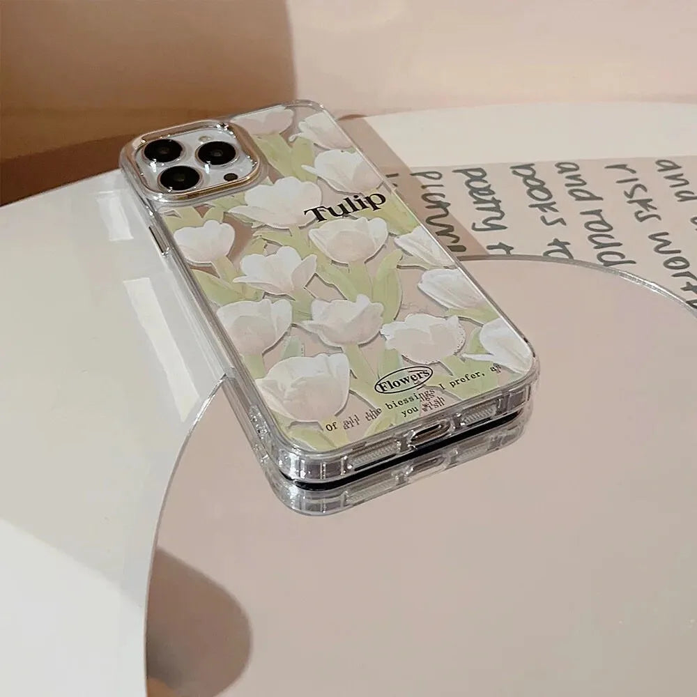 Tulip Mirror Case With Pendant Charm